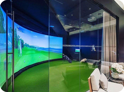 aboutGOLF Custom Curve Golf Simulator Enclosure - 180° Curved Screen