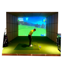 Golf Simulator Enclosure Built for Realistic Indoor Practice, Aluminum Frame, Acoustic Panels, 300cm Length