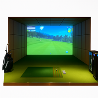 Golf Simulator Enclosure Built for Realistic Indoor Practice, Aluminum Frame, Acoustic Panels, 300cm Length